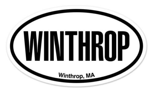 Winthrop MA Oval car window bumper sticker decal 5/" x 3/"