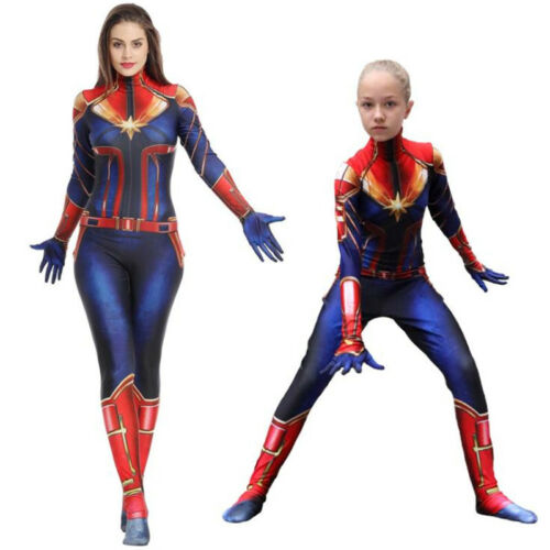 Kostume Verkleidungen Captain Marvel Cosplay Jumpsuits Kids Womens Zentai Costumes Halloween Superhero Kleidung Accessoires Dvornik Com Mk