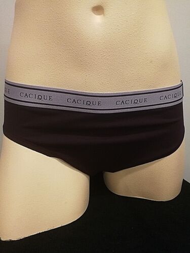 NWT LANE BRYANT CACIQUE COTTON HIPSTER PANTIES 26/28 WINE LACE BACK PANTY PLUS 