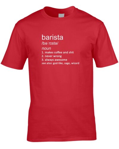 Barista Definition Mens T-Shirt Cafe Coffee Gift Idea Work Job Occupation Funny 