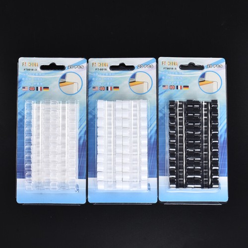 20pcs Cable Drop Clip Desk Wire Tidy Organiser Cord Lead USB Charge Holder Fixer