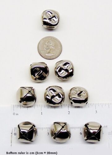 ~ Metal Craft Holiday Bells LOT 50  Shiny PLATINUM JINGLE BELLS ~ 20mm 3//4/"
