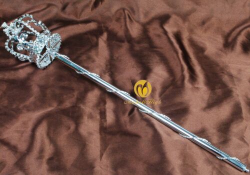 Cross style Scepter Wand Rhinestones Prop Imperial Staff Pageant Party Costumes
