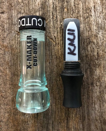 Kirk McCullough-X-MAKER Threaded CUTDOWN Duck Call-Coke bottle//Flat Black Insert