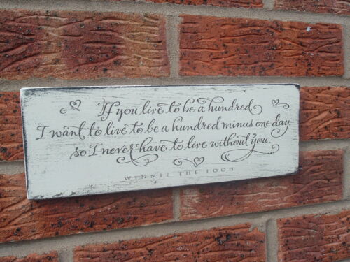 Rustic shabby & chic plaque winnie pooh quote 100 years large plaque sign gift 