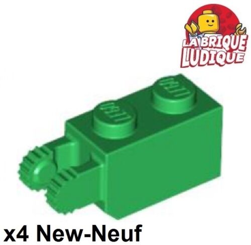 Lego 4x Scharnier Hinge Brick 1x2 Locking 2 Vertical Grün//Grün 30365 Neu