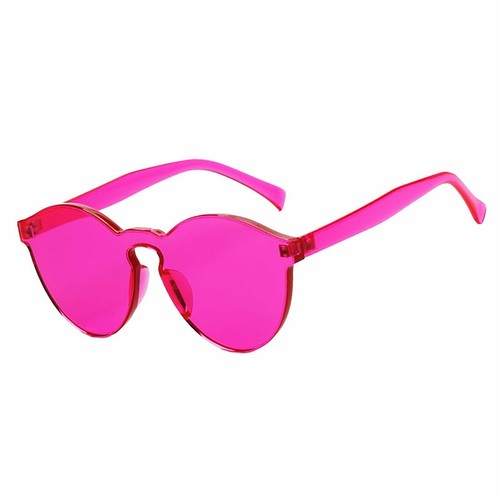 Unisex High Quality Transparent Colour Frame Rimless Retro Vintage Sunglasses