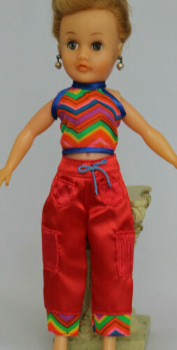 NEW 70s Rainbow Pride Halter Top Pants Outfit Fit Barbie Miss Revlon Tiny Kitty