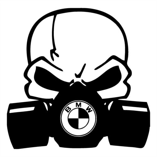 BMW Skull Mask Head Bone Bayerische Motoren Werke Sticker Vinyl Decal Car Bumper