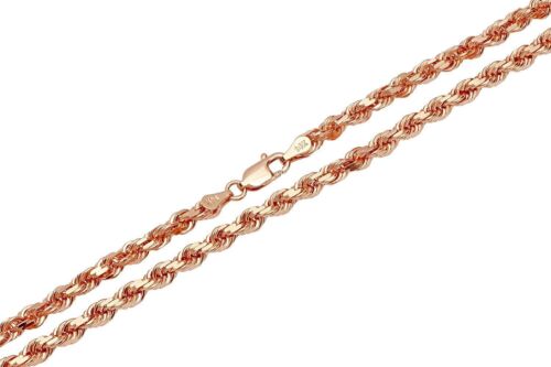 14k Solid Rose Gold Rope Chain Necklace D//cut 4mm Sz 20/"-30/"