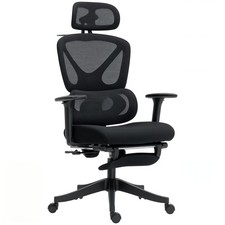 HOMCOM Executive Office Chair, Recliner Computer Chair with Footrest, Black