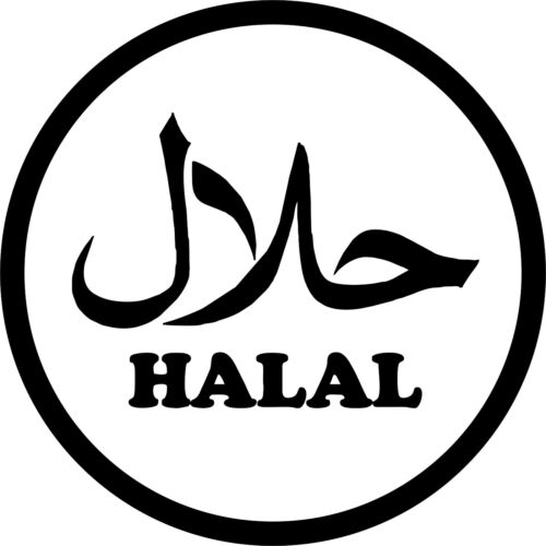 Halal Food Stickers Window Sign Decal Food Restaurant Vinyl Graphics take away 
