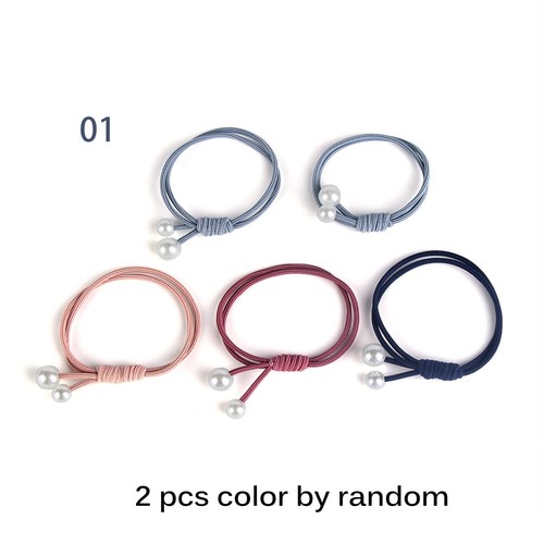 Ties Hair Accessories Pearl Hairband Elastic Rope Rubber Ring Ponytail Holder