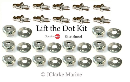 boat cover fastener Lift the dot kit 3//8/" stainless screw stud, socket, plate
