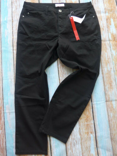 222 Sheego Pantalon Femmes Jeans Taille 46-52 noir avec motif NEUF