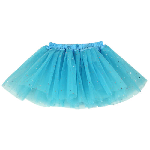 Girls Sparkle Glitter Sequins Stars Princess Dress Dance Ballet Tulle Tutu Skirt