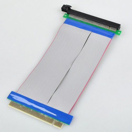 Flexible Single Slot PCI-Express 16X Riser Card Extender Extension Ribbon Cable 