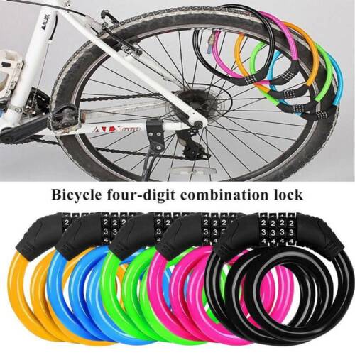 4 Digit Combination Code Anti Theft Bicycle Cable Lock Mountain Bike Security`` 
