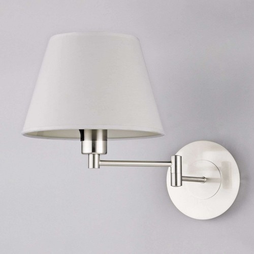 Wandleuchte Pola Schirm Lampenwelt Stoffschirm Stoff-Wandlampe Textilschirm Weiß