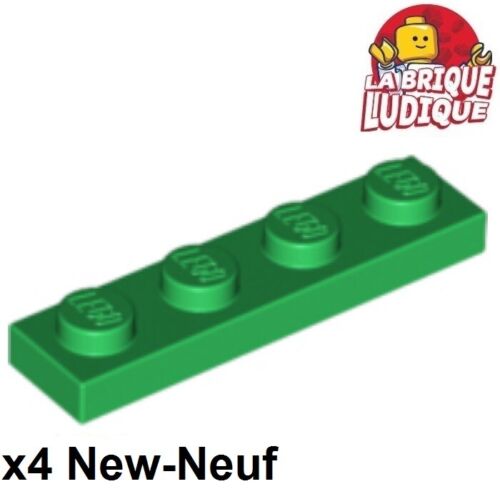 4x Plaque Plate 1x4 4x1 vert//green 3710 NEUF Lego
