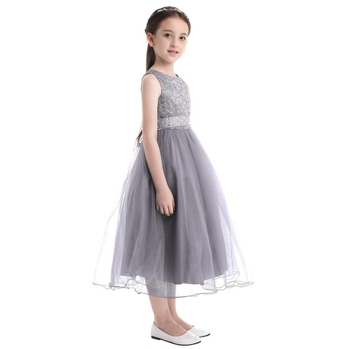 Kids Flower Girl Princess Dress Lace Party Wedding Bridesmaid Gown Tutu Dresses
