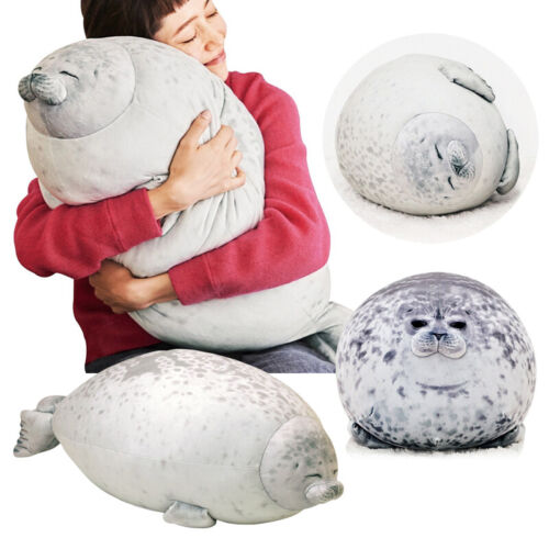 1PC Cute Cotton Plush Stuffed Pillow Seal Animal Close Eyes Chubby Gift Lovely 