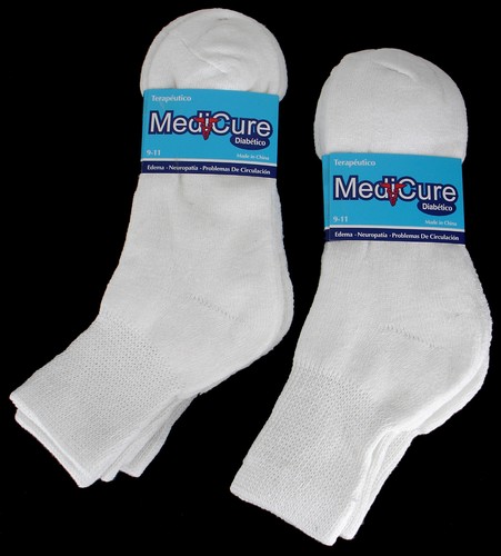 3 6 Pairs Diabetic ANKLE QUARTER CREW Health Circulatory Cotton Socks Men Women