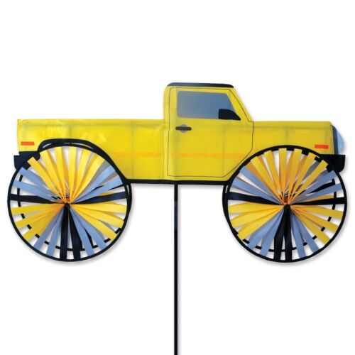 Yellow Sport Pick-up Staked Wind Spinner With Pole Ground Mount..35... PR 25948