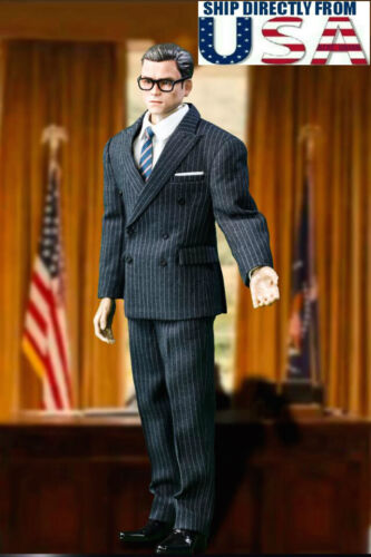 1//6 Kingsman Royal Agent Male Head Sculpt Business Suit Set with Gun /& Dog USA