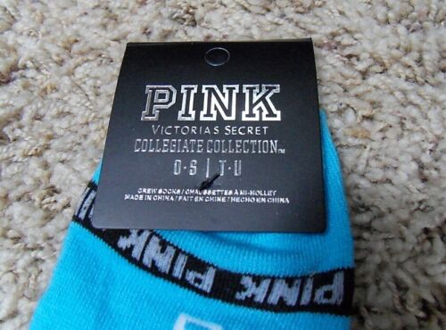 Victoria Secret PINK Collegiate Collection Crew Socks Color Blue NRFP 