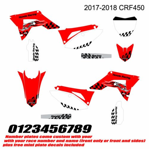 Honda CRF450 2017-2018 Woody Red Full Kit-Custom Backgrounds-FREE SHIPPING!!!