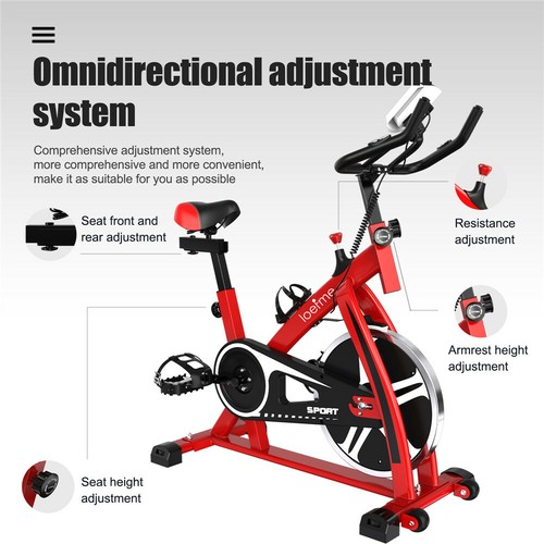 LOEFME Exercise Bike Cardio Fitness Training Indoor Red Exercise Bike-Max 150kg