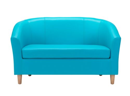 RZ Two Seater Sofa or Armchair Faux Leather Sky Blue 