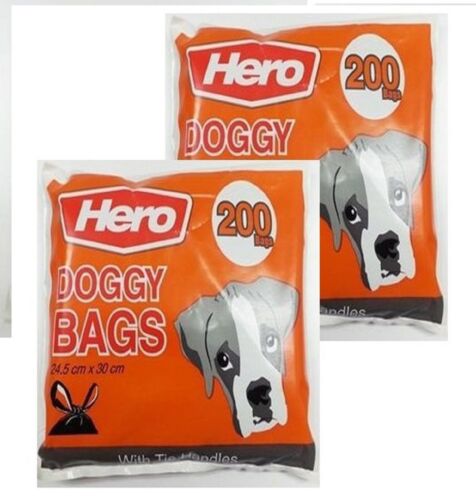Gran bolsa bolsa de residuos de Perro de Perrito Caca Fuerte Poo Bolsa con asas de Corbata Negro D11