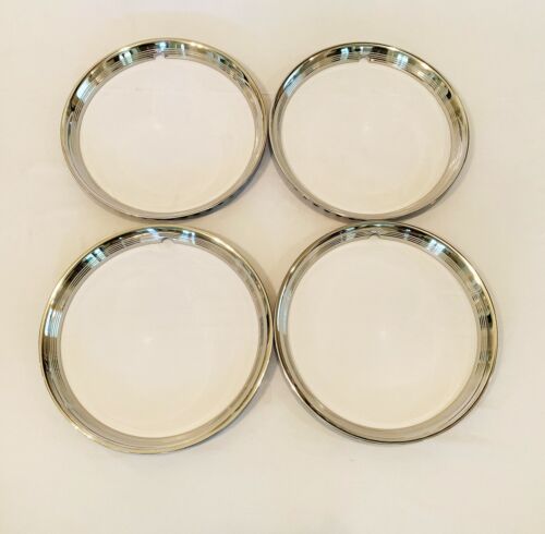 16/" Original Style Early Ford Wheel Trim Rings// Beauty Rings RIBBED-X 4 Pol S//S