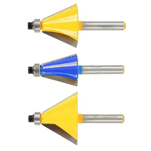 Woodworking Tool 1//4/" Shank 3Pcs Chamfer Edge Forming Router Bit