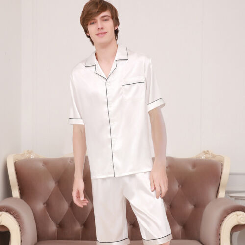 Women Men New Silk Satin Pajamas Pyjama Set Sleepwear Nightwear Homewear