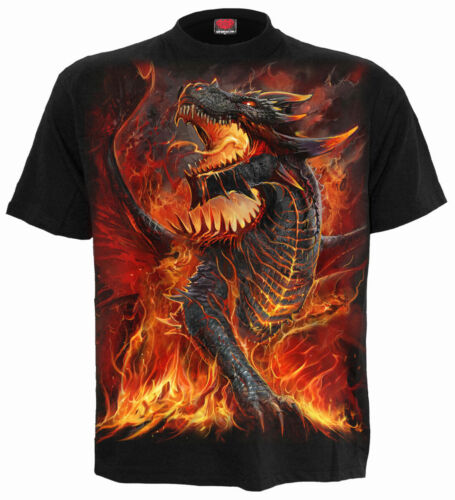 Spiral Direct DRACONIS T-Shirt//Dragon//Fire//Flames//Biker//Rock//Wild//Tattoo//Top//Tee
