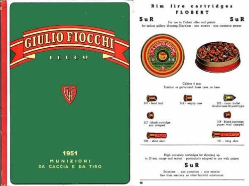 Fiocchi 1951 Ammunition Italian Catalog 