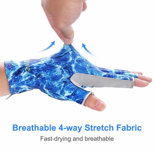 Fishing Fingerless Gloves UV Protection Sun Gloves Waterproof Outdoor Gloves for