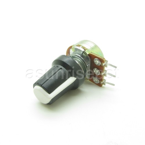 White Black Knob Cap 10 X 500K Ohm Linear Taper Potentiometer B500K Panel Pot