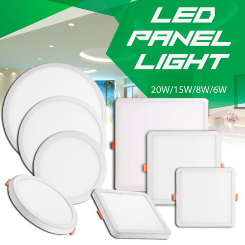 LED Panel Light Ceiling Downlight 6//8//15//20//W Surface Mounted Flat Room Lamp UK