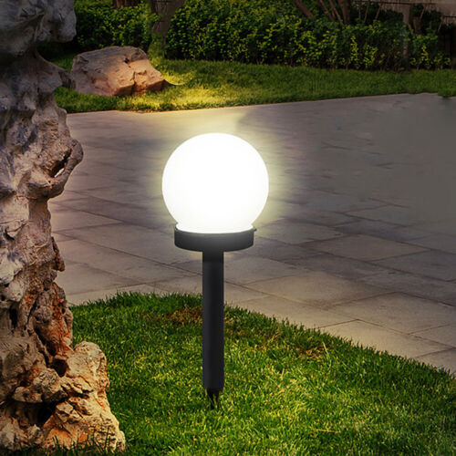 Solar Round Ball Lights Garden Path Outdoor Ground Plug Lamp Landscape Light 