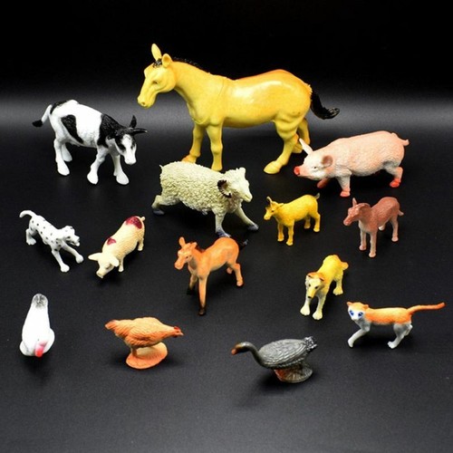 14pcs//set Animals Model Farm Horse Pig Kid Gifts Teaching Zoo PVC Action Useful