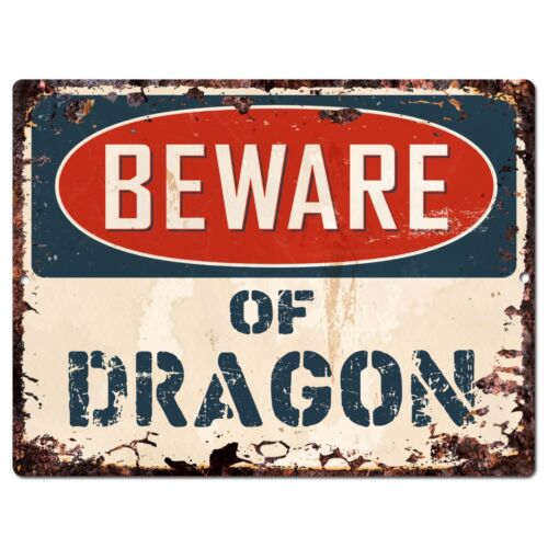 PP1482 Beware of DRAGON Plate Rustic Chic Sign Home Room Store  Decor Gift