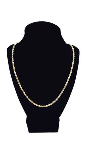 14k Gold plated rope chain men's women's 24" inches necklace free shipping new 