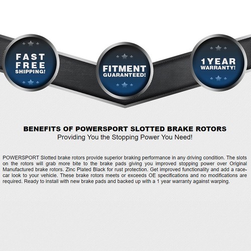 POWERSPORT BLACK *SLOTTED* CERAMIC PADS BY13705 Front+Rear Kit Brake Rotors