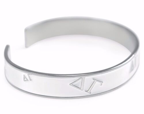 Delta Gamma bangle bracelet with raised letters and White enamel, NEW!***
