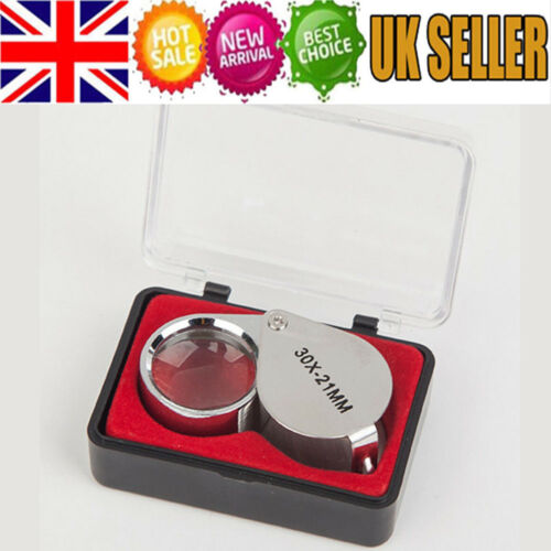 Jewellers Loupe 30 x 21mm Glass Jewellery Magnifier Eye Lens With Box