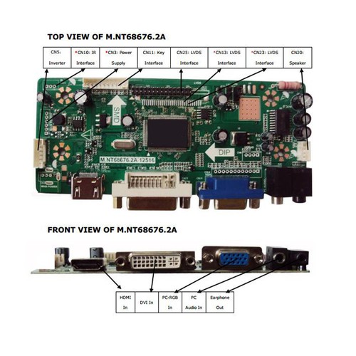 HDMI VGA DVI Audio Lcd Driver Controller Board For LTN184KT01 LTN184KT02